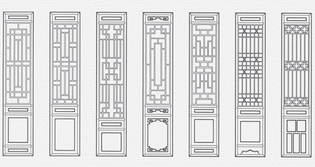 姑苏常用中式仿古花窗图案隔断设计图